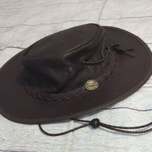 Barmah Men's Brown Leather Hat